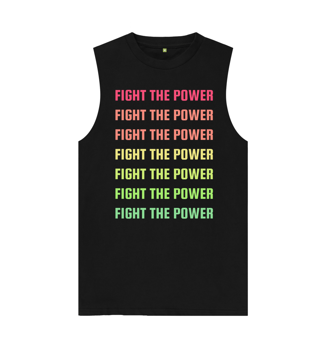 Organic Graphic Vest Fight The Power Black