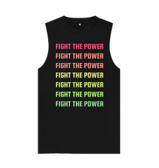 Organic Graphic Vest Fight The Power Black