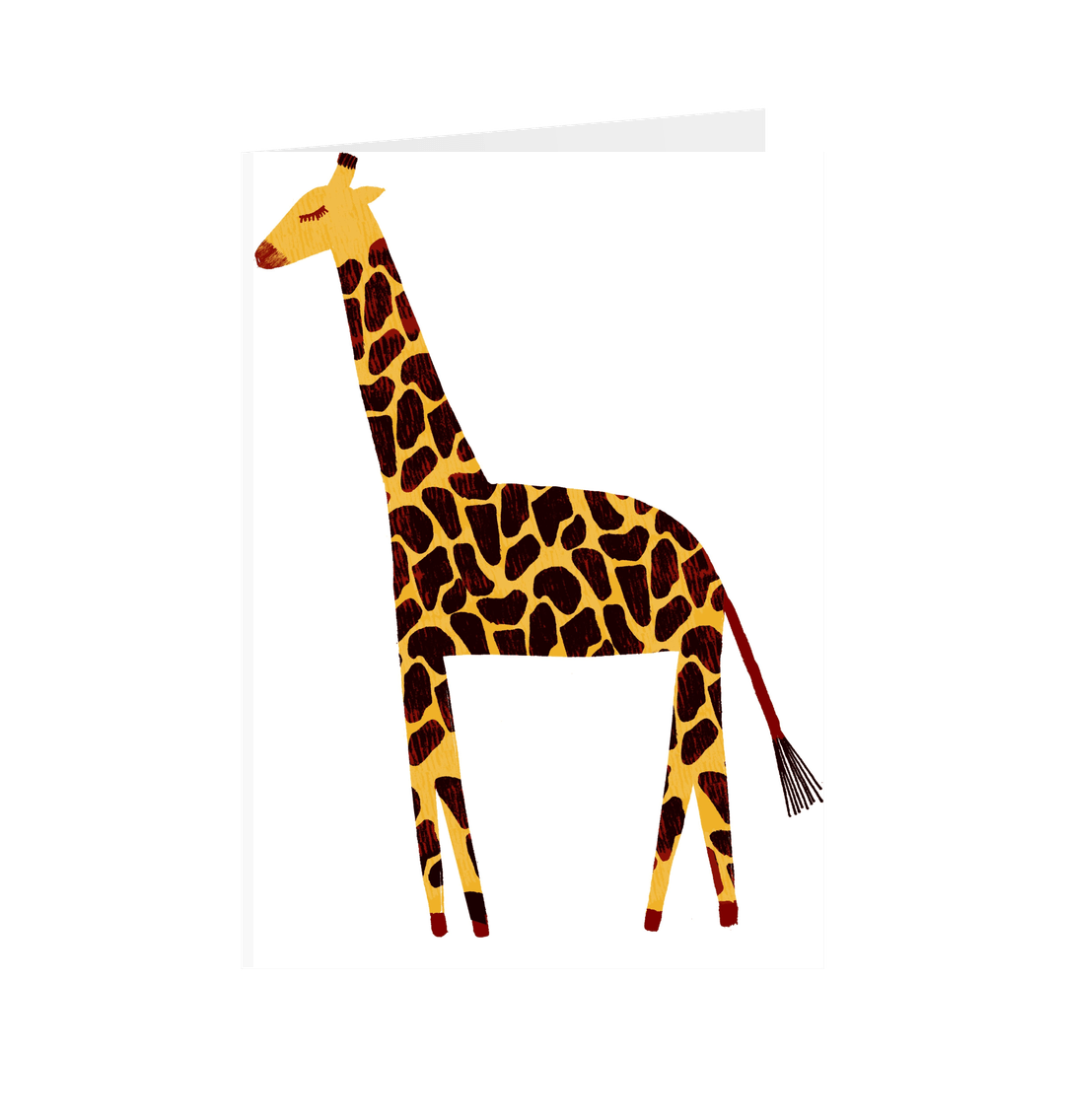 Giraffe Greetings Card White 7